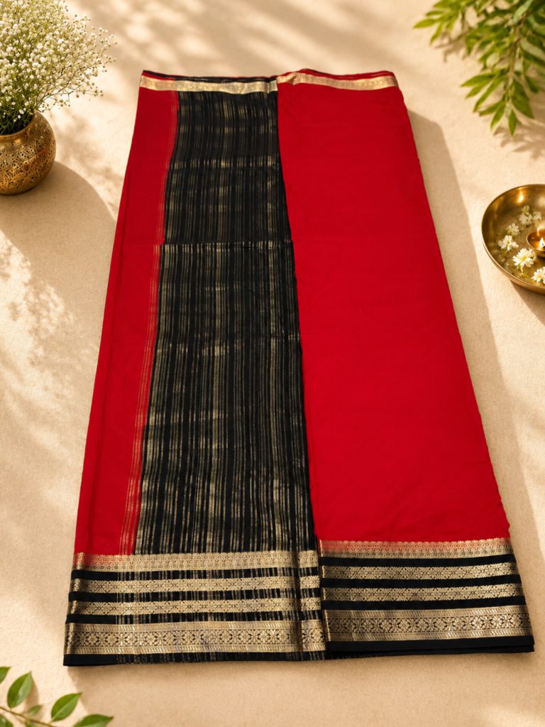 elegant-red-crepe-silk-saree