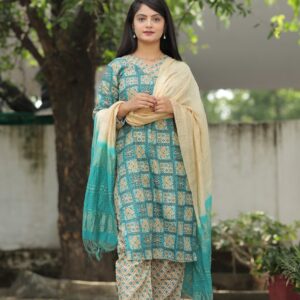 Office Wear Cotton Printed Ready To Wear Salwar Suit For Women