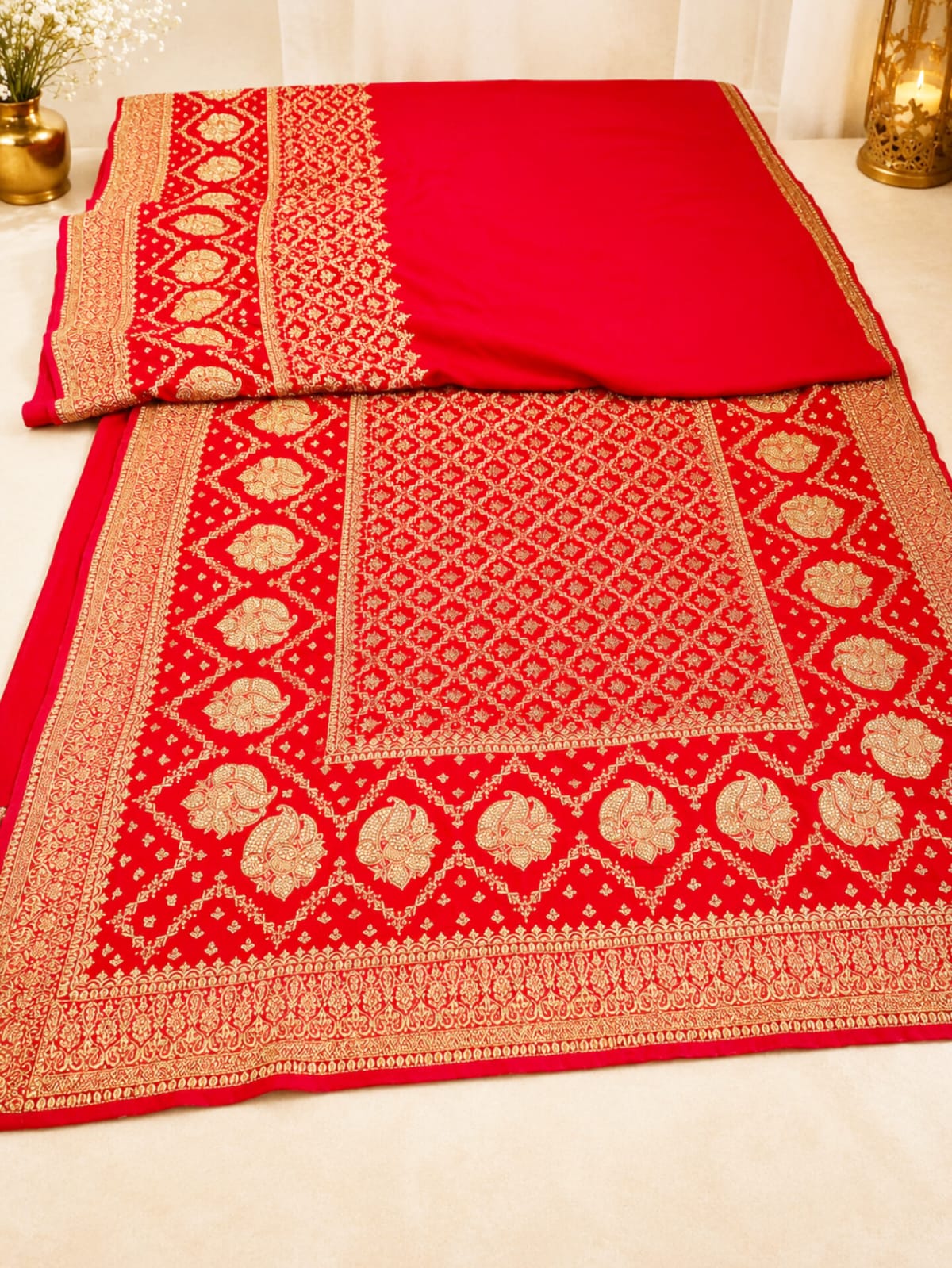 Elegant Rani Pink Saree Featuring Heavy Gold Embroidery & Stone Embellishments - Image 3